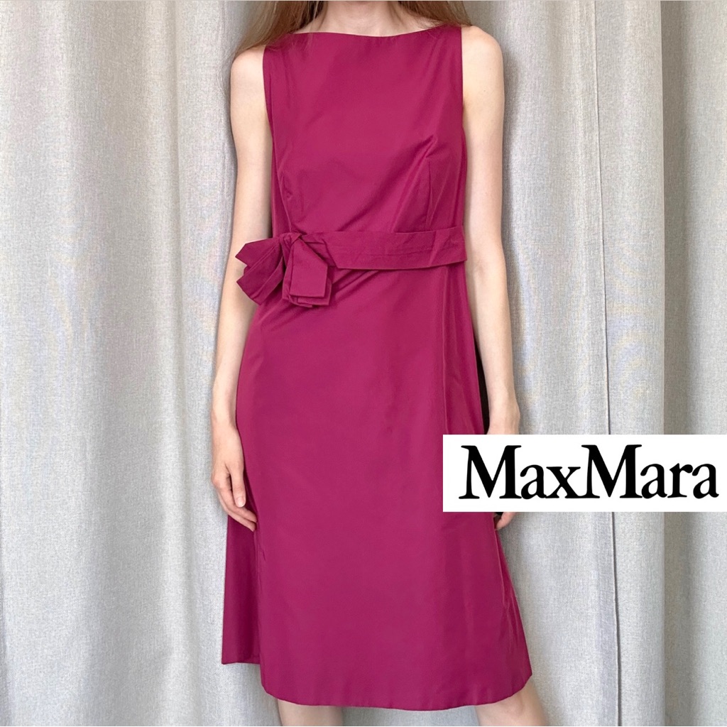 Maxmara Nwt Pianoforte Purple Pink Italy Sleeveless Knee Length Dress L (12)